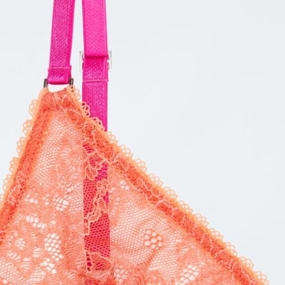 Off White Lace bra Salmon pink M - Picture 6 of 12